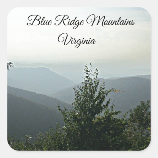 Blue Ridge Mountains, Virginia Vierkante Sticker (Voorkant)