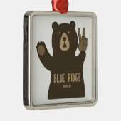 Blue Ridge Mountains Vredesbeer Metalen Ornament (Rechts)