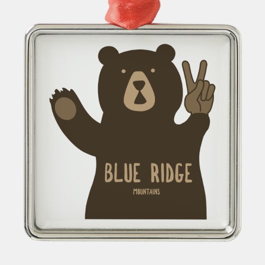 Blue Ridge Mountains Vredesbeer Metalen Ornament (Voorkant)