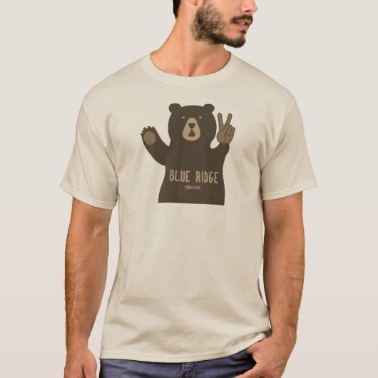Blue Ridge Mountains Vredesbeer T-shirt (Voorkant)