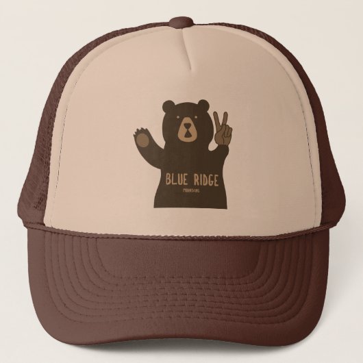 Blue Ridge Mountains Vredesbeer Trucker Pet (Voorkant)