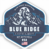Blue Ridge Mountains Wandelbadge| Sticker (Voorkant)