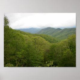 Blue Ridge Mtns gezien van Blue Ridge Parkway, NC Poster