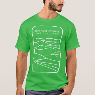 Blue Ridge Park manier in lijn art badge stijl T-shirt
