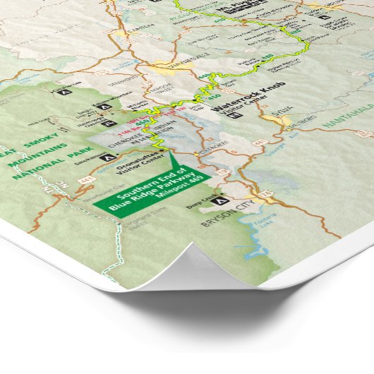 Blue Ridge Parkway 2026 map poster (Hoek)