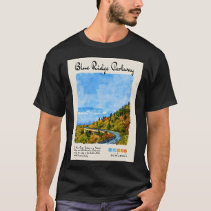 Blue Ridge Parkway  Aquarel Reizen T-shirt