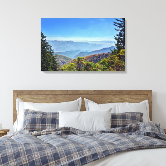 Blue Ridge Parkway Canvas Afdruk (Insitu (Slaapkamer))