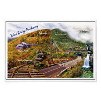 Blue Ridge Parkway Collage Foto Afdruk