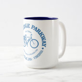 Blue Ridge Parkway (cycling) Tweekleurige Koffiemok (Voorkant rechts)