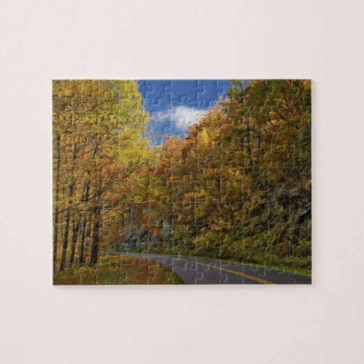 Blue Ridge Parkway die door herfstkleuren stroomt Legpuzzel (Horizontaal)