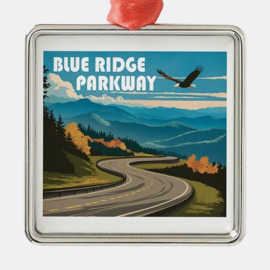 Blue Ridge Parkway Eagle Metalen Ornament (Voorkant)