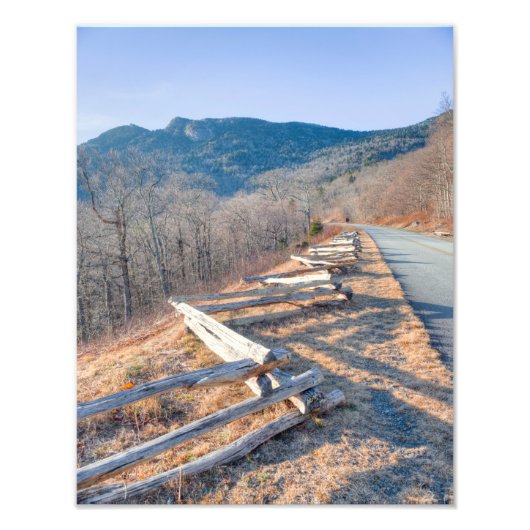 Blue Ridge Parkway en Grandfather Mountain Foto Afdruk (Voorkant)
