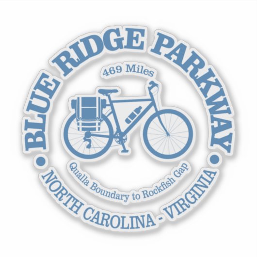 Blue Ridge Parkway (fietsen) Sticker (Voorkant)