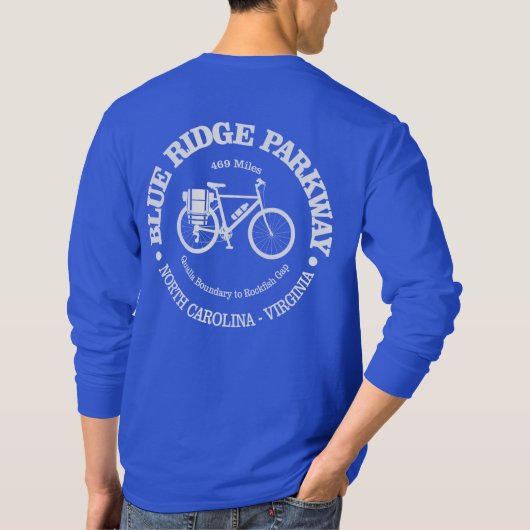 Blue Ridge Parkway (fietsen) T-shirt (Achterkant)