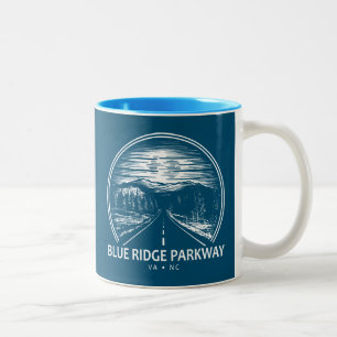 Blue Ridge Parkway Forest Tweekleurige Koffiemok