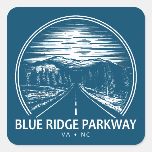 Blue Ridge Parkway Forest Vierkante Sticker (Voorkant)