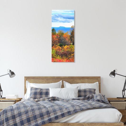 Blue Ridge Parkway Herfst Overlook of Pilot Mounta Canvas Afdruk (Insitu (Slaapkamer))
