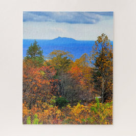 Blue Ridge Parkway Herfst Overlook of Pilot Mounta Legpuzzel