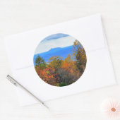 Blue Ridge Parkway Herfst Overlook of Pilot Mounta Ronde Sticker (Envelop)