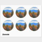 Blue Ridge Parkway Herfst Overlook of Pilot Mounta Ronde Sticker (Vel)