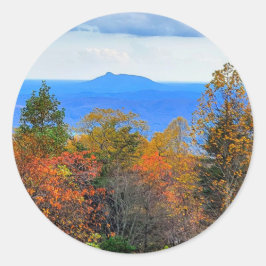 Blue Ridge Parkway Herfst Overlook of Pilot Mounta Ronde Sticker