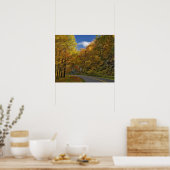 Blue Ridge Parkway kronkelend door herfstkleuren Poster (Keuken)