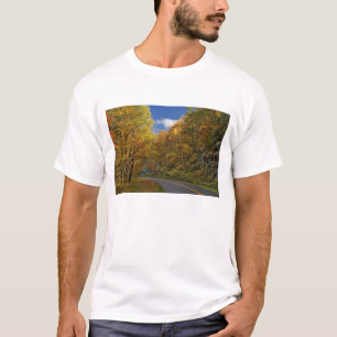 Blue Ridge Parkway kronkelend door herfstkleuren T-shirt