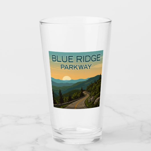 Blue Ridge Parkway Landschap Glas (Voorkant)