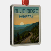 Blue Ridge Parkway Landschap Metalen Ornament (Rechts)