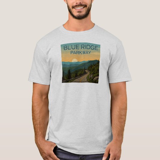 Blue Ridge Parkway Landschap T-shirt (Voorkant)