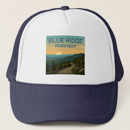 Blue Ridge Parkway Landschap Trucker Pet (Voorkant)