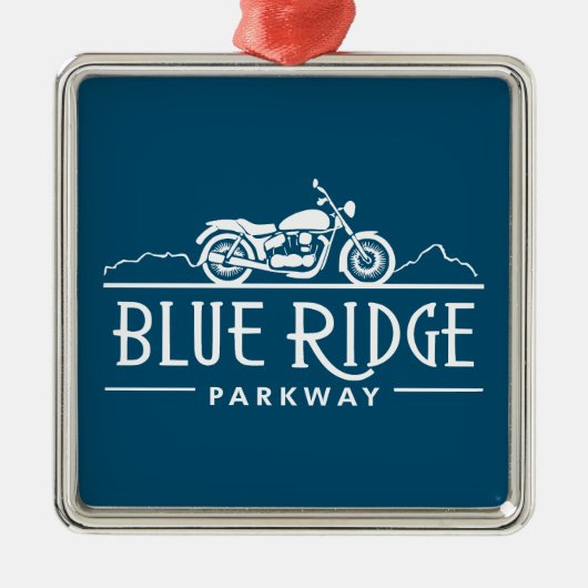 Blue Ridge Parkway Motorcycle Metalen Ornament (Voorkant)