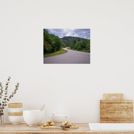 Blue Ridge Parkway Motorcycle Poster (Keuken)