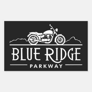 Blue Ridge Parkway Motorcycle Rechthoekige Sticker