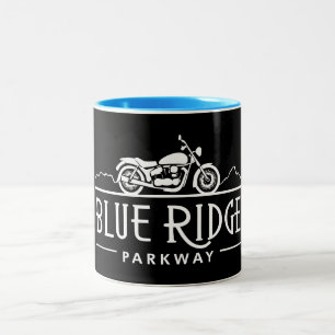 Blue Ridge Parkway Motorcycle Tweekleurige Koffiemok