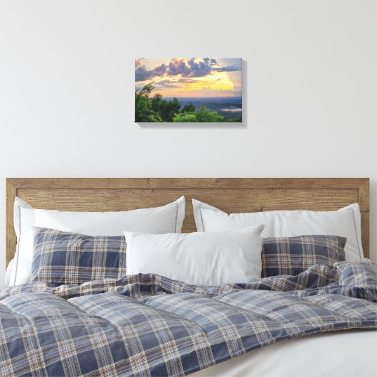 Blue Ridge Parkway - Mountain Sunset 1 Canvas Afdruk (Insitu (Slaapkamer))