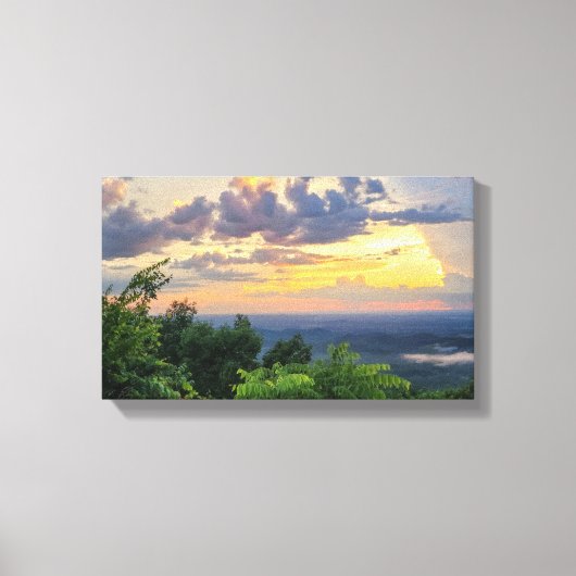 Blue Ridge Parkway - Mountain Sunset 1 Canvas Afdruk (Voorkant)