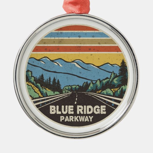 Blue Ridge Parkway Mountains Metalen Ornament (Voorkant)
