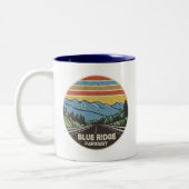 Blue Ridge Parkway Mountains Tweekleurige Koffiemok (Links)