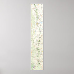 Blue Ridge Parkway-plattegrond poster