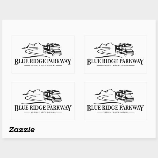 Blue Ridge Parkway Recreatievoertuig Rechthoekige Sticker (Vel)