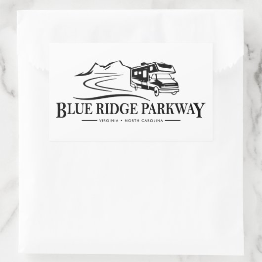 Blue Ridge Parkway Recreatievoertuig Rechthoekige Sticker (Tas)