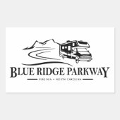Blue Ridge Parkway Recreatievoertuig Rechthoekige Sticker (Voorkant)