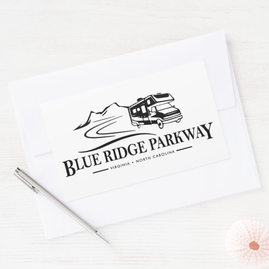 Blue Ridge Parkway Recreatievoertuig Rechthoekige Sticker (Envelop)