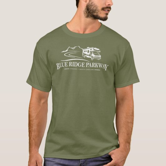 Blue Ridge Parkway Recreatievoertuig T-shirt (Voorkant)