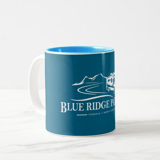 Blue Ridge Parkway Recreatievoertuig Tweekleurige Koffiemok (Voorkant links)