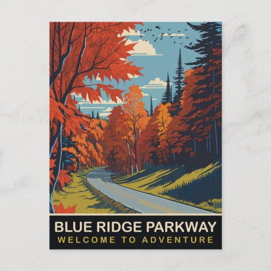 Blue Ridge Parkway, Reizen Briefkaart (Voorkant)