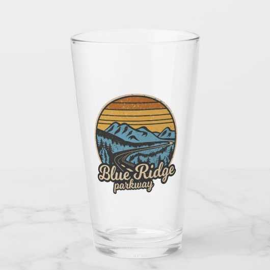 Blue Ridge Parkway Retro Glas (Voorkant)