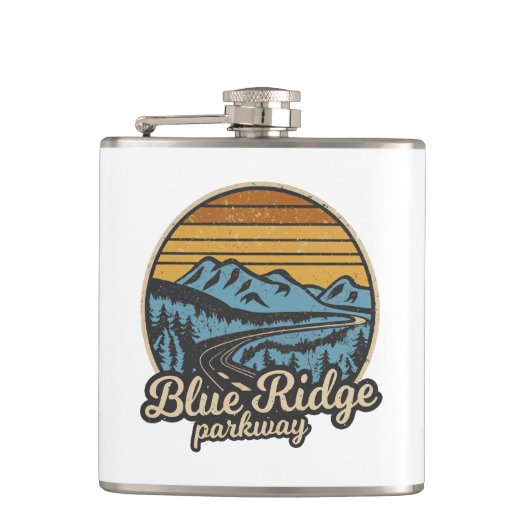 Blue Ridge Parkway Retro Heupfles (Voorkant)