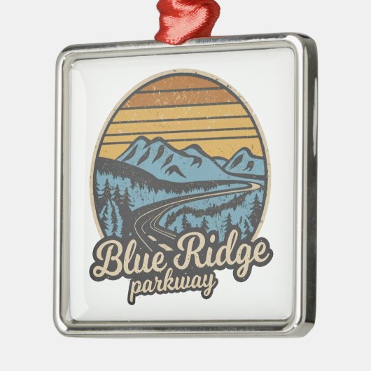 Blue Ridge Parkway Retro Metalen Ornament (Links)